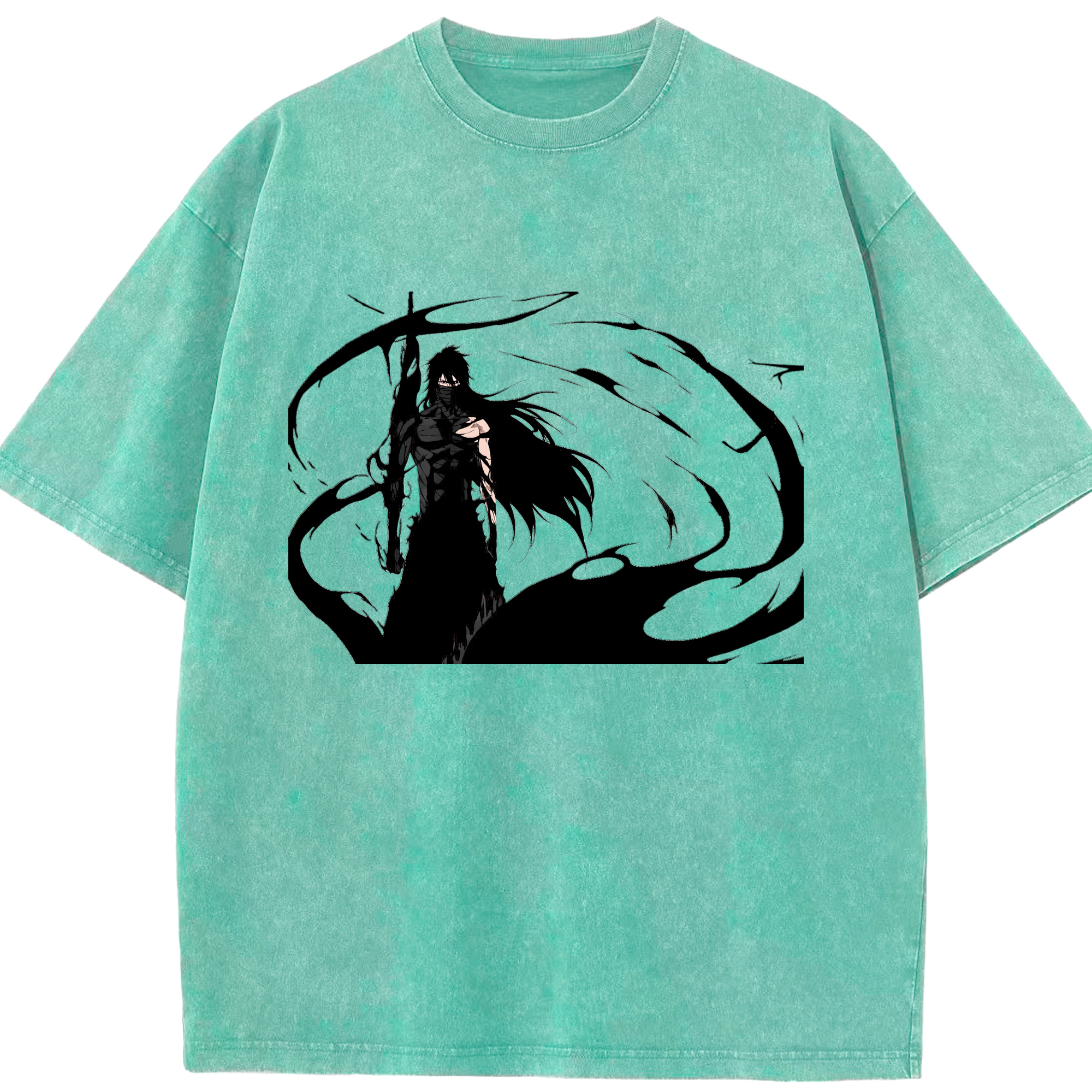 （画像用） ブリーチ 黒崎一護（くろさき いちご）BLEACH Kurosaki Ichigo 綿100% ヴィンテージ風 半袖Tシャツ（フロントプリント）